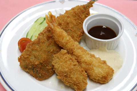 【サービスランチ】ミックスフライ（サンマ・カキ・エビ）